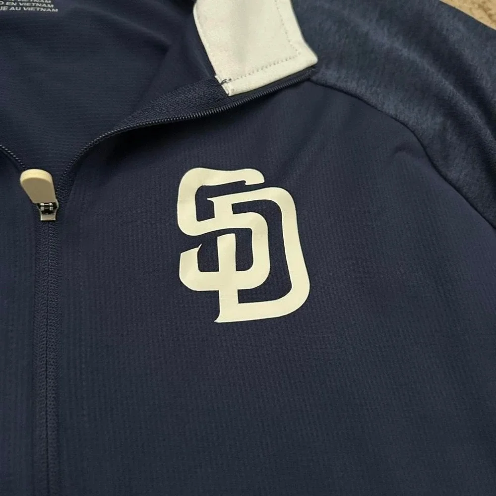 Vintage Majestic Navy San Diego Padres quarter zip pullover